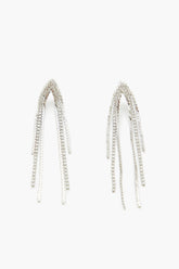 Rhinestone Box Chain Drop Earrings - Forever 21