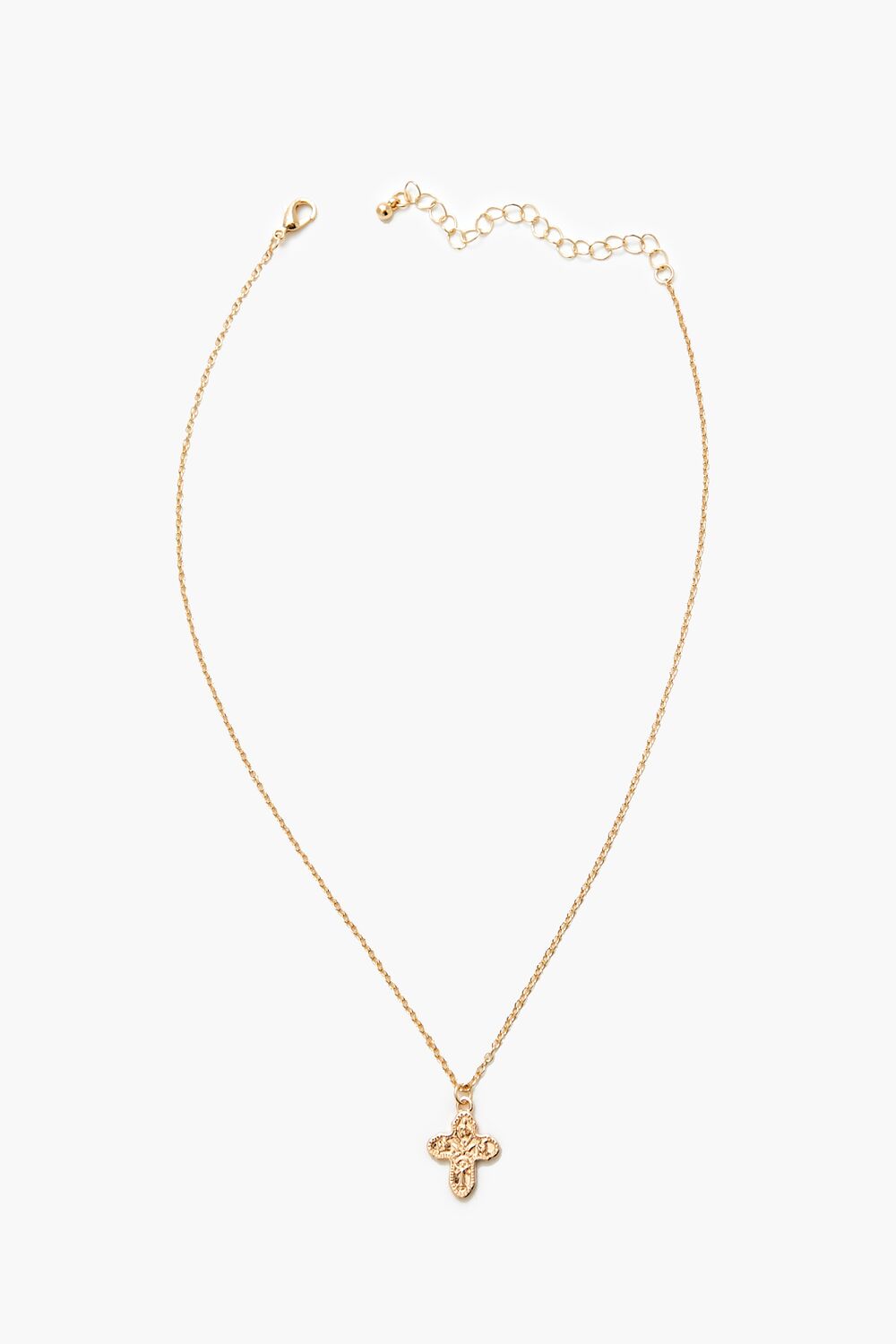Etched Cross Charm Necklace - Forever 21