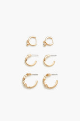 Rhinestone Hoop Earring Set - Forever 21