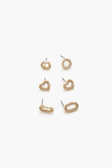 Cutout Heart Stud Earring Set - Forever 21