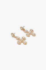 Faux Gem Cross Drop Earrings - Forever 21