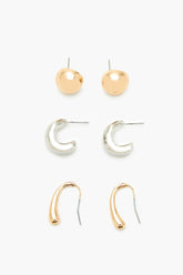 Stud & Geo Hoop Earring Set - Forever 21