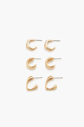 Hammered Geo Hoop Earring Set - Forever 21