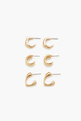 Hammered Geo Hoop Earring Set - Forever 21