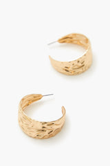 Thick Hammered Hoop Earrings - Forever 21