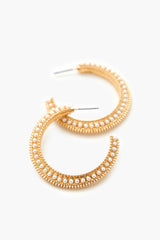 Etched Faux Pearl Hoop Earrings - Forever 21