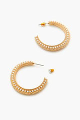 Etched Faux Pearl Hoop Earrings - Forever 21