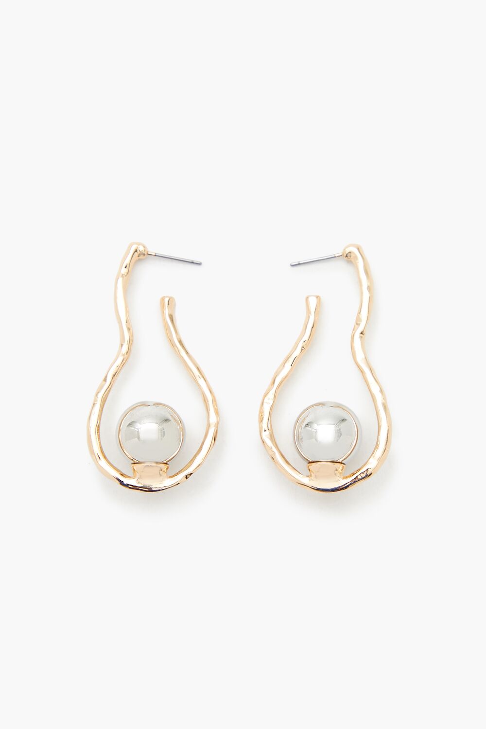 Faux Pearl Geo Drop Earrings - Forever 21