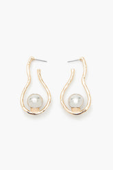 Faux Pearl Geo Drop Earrings - Forever 21