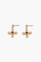 Faux Stone Cross Drop Earrings - Forever 21