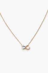 Faux Gem Initial Charm Necklace - Forever 21