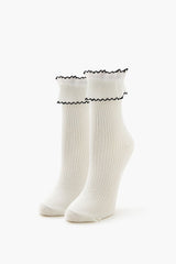 Lettuce-Edge Crew Socks - Forever 21