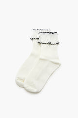 Lettuce-Edge Crew Socks - Forever 21