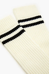 Varsity-Striped Ribbed Socks - Forever 21