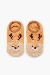 Plush Reindeer No-Show Socks - Forever 21