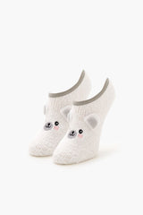 Plush Polar Bear No-Show Socks - Forever 21