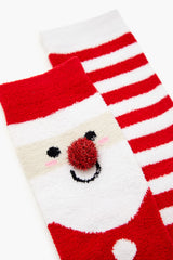 Santa Pom Pom Crew Socks Set - 2 pack - Forever 21