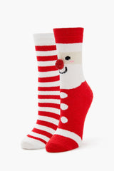 Santa Pom Pom Crew Socks Set - 2 pack - Forever 21