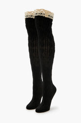 Crochet Lace Thigh-High Socks - Forever 21