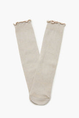 Ribbed Lettuce-Edge Crew Socks - Forever 21