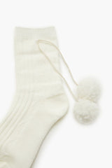 Pom Pom Ribbed Crew Socks - Forever 21