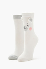 Bear Crew Socks Set - 2 pack - Forever 21