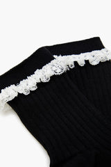 Lace-Trim Crew Socks - Forever 21