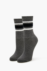 Striped-Trim Crew Socks - Forever 21