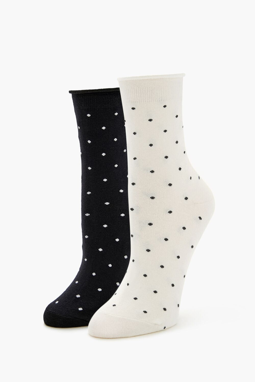 Polka Dot Crew Socks Set - 2 pack - Forever 21