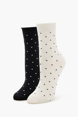 Polka Dot Crew Socks Set - 2 pack - Forever 21