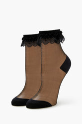 Lace-Trim Mesh Crew Socks - Forever 21