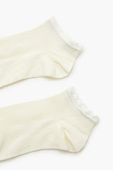 Ruffle-Trim Ankle Socks Set - 3 pack - Forever 21
