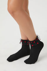 Heart Ruffle Crew Socks - Forever 21
