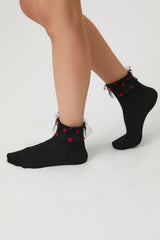 Heart Ruffle Crew Socks - Forever 21