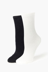 Fuzzy Knit Crew Socks Set - 2 pack - Forever 21