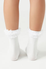 Ruffle-Trim Crew Socks - Forever 21