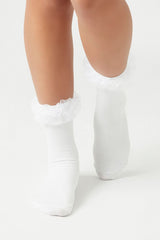 Ruffle-Trim Crew Socks - Forever 21