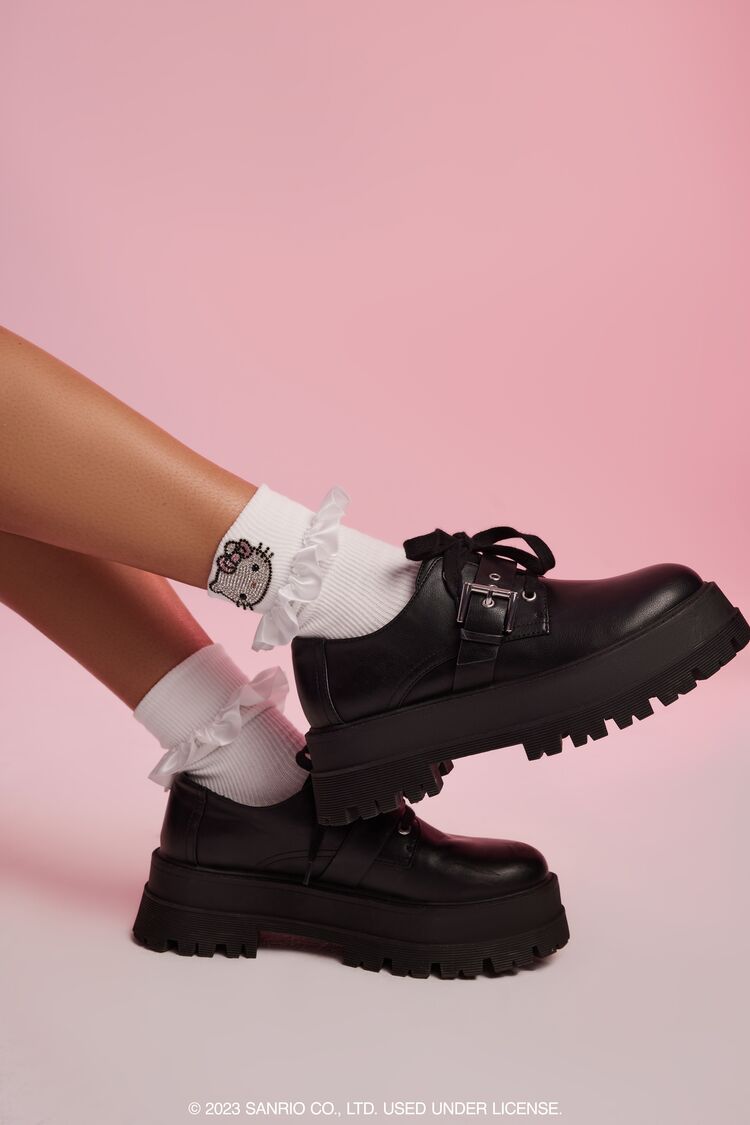 Ruffle Hello Kitty Crew Socks - Forever 21