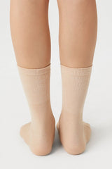 Ribbed-Trim Crew Socks - Forever 21