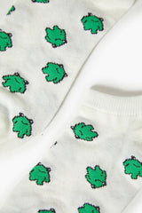 Frog Print Ankle Socks - Forever 21