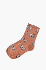 Butterfly Print Crew Socks - Forever 21