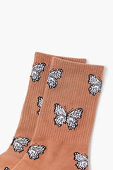 Butterfly Print Crew Socks - Forever 21