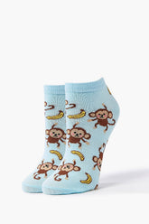 Monkey Print Ankle Socks - Forever 21