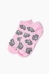 Elephant Print Ankle Socks - Forever 21