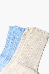 Scalloped Crew Sock Set - Forever 21