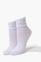 Rhinestone Hello Kitty Crew Socks - Forever 21