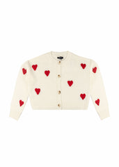 Heart Print Cropped Cardigan | Forever 21 Womens