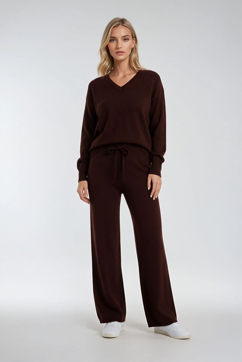V-Neck Sweater & Wide-Leg Pant Set | Forever 21 Womens