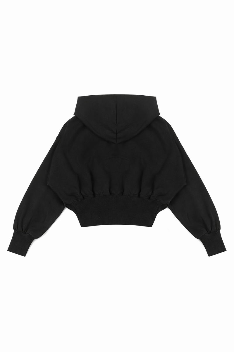 Cropped Lace-Lined Hood & Embroidered-Bow Hoodie | Forever 21 Womens