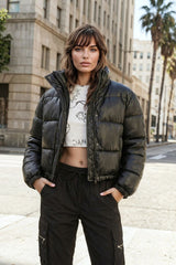 Faux Leather Puffer Jacket | Forever 21 Womens